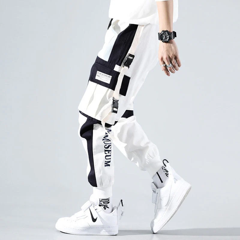 DEANWANGKT Mens Vintage Hip Hop Style Baggy Jeans Hip Hop Cargo Pants Men Streetwear Cotton Joggers Fashion Sweatpants Male Casual Harem Trousers Summer Harajuku Pants Men Women - Deanwangkt