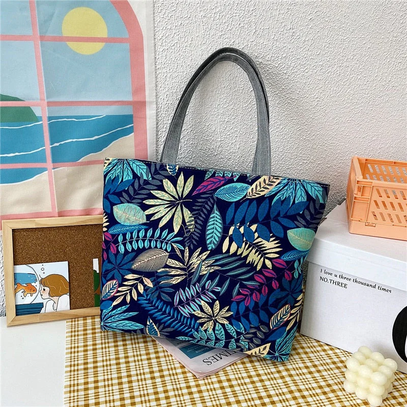 deanwangkt  Fashion Folding Women Big Size Handbag Tote Ladies Casual Flower Printing Canvas Graffiti Shoulder Bag Beach Bolsa Feminina - Deanwangkt