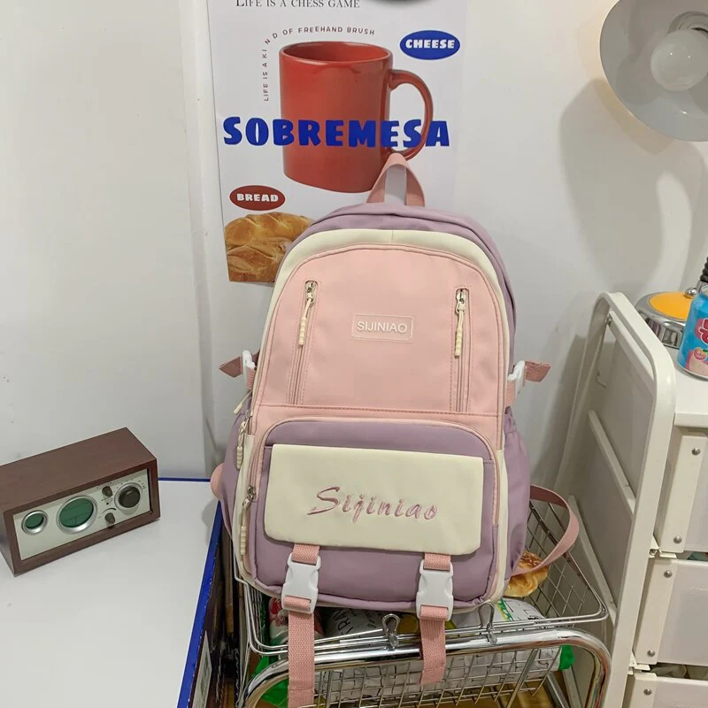 Back to school  Girls High-capacity Schoolbag High School Fashion Waterproof Backpack Women Cute Travel Mochila Nylon Laptop Rucksack - Deanwangkt