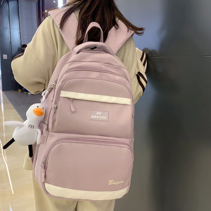 BACK TO SCHOOL   Fashion Waterproof Nylon Rucksack for Teenage Girl Backpack Bookbag High School Schoolbag Black Mochila Women Shoulder - Deanwangkt