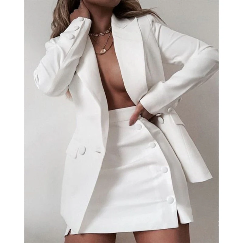 deanwangkt  New Fashion 2 Piece Set Women Streetwear Candy Colour Basic Blazer Sets Coat + Shorts Slim Suit Jacket - Deanwangkt