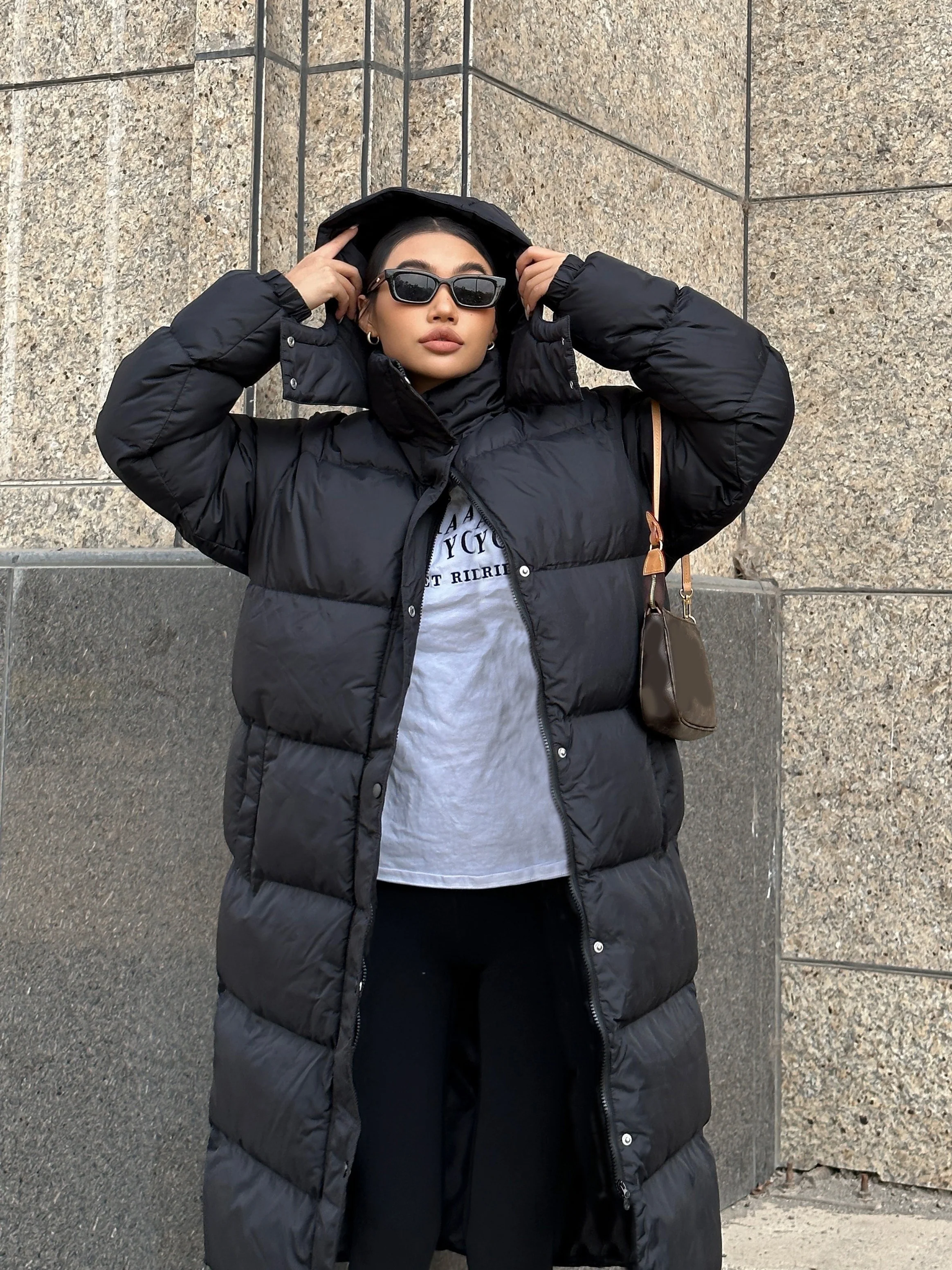 Long Length Hooded Parka, Casual Button Front Winter Warm Outerwear, Women's Clothing - Deanwangkt