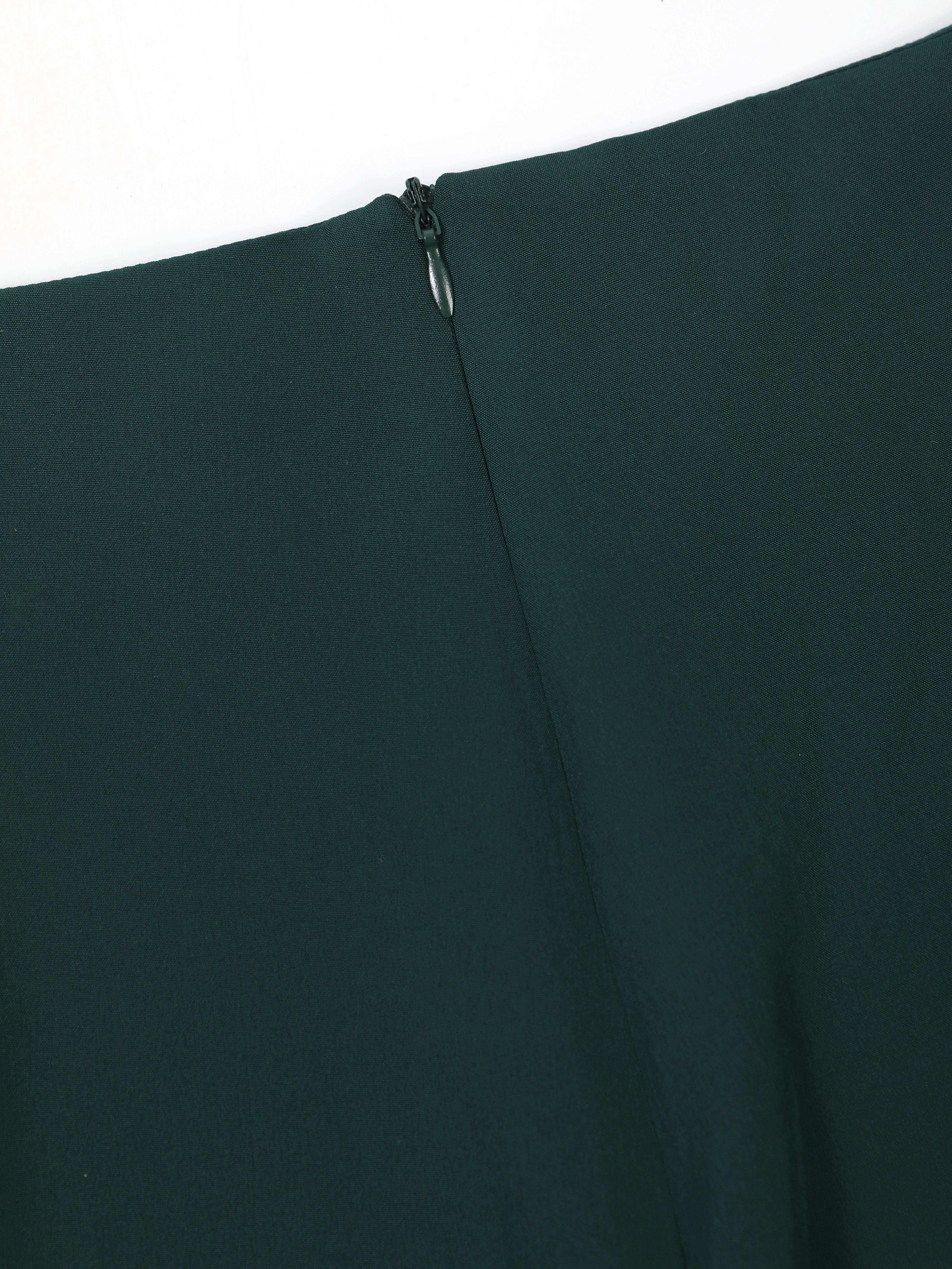 deanwangkt Women's Elegant Pants, Plus Size Solid Seam Front High Rise Straight Leg Trousers - Deanwangkt