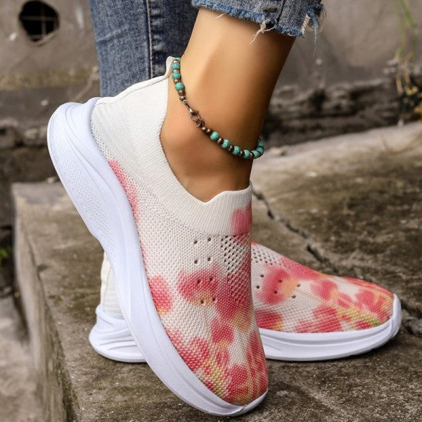 deanwangkt - Pink Casual Sportswear Daily Patchwork Tie-dye Round Mesh Breathable Comfortable Out Door Shoes - Deanwangkt