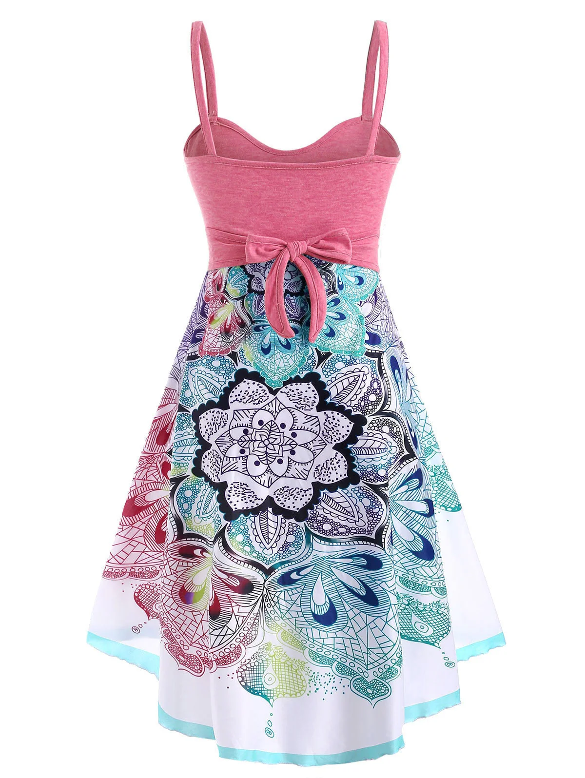 deanwangkt Plus Size Bohemian Dress Women Casual Flower Crossover Sleeveless Dress Spaghetti Strap Holiday Beach Dress Vestidos - Deanwangkt