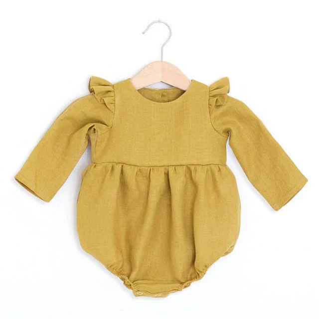Baby Girl Clothes 0-2T Long Sleeve Romper Jumpsuits One-piece New Fashion 100% Organic Cotton Newborn Baby Girl Rompers - Deanwangkt