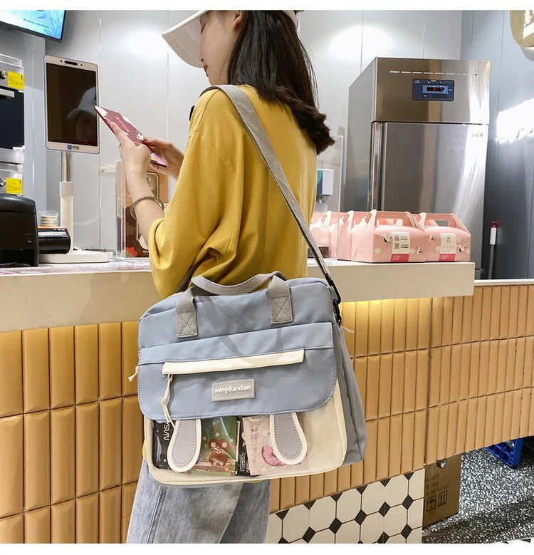 deanwangkt  Japanese Style Big Nylon Bag Women Cute Bunny Ears Crossbody Bag Women Handbags School Student Book Bag Satchels Shoulder Bag - Deanwangkt