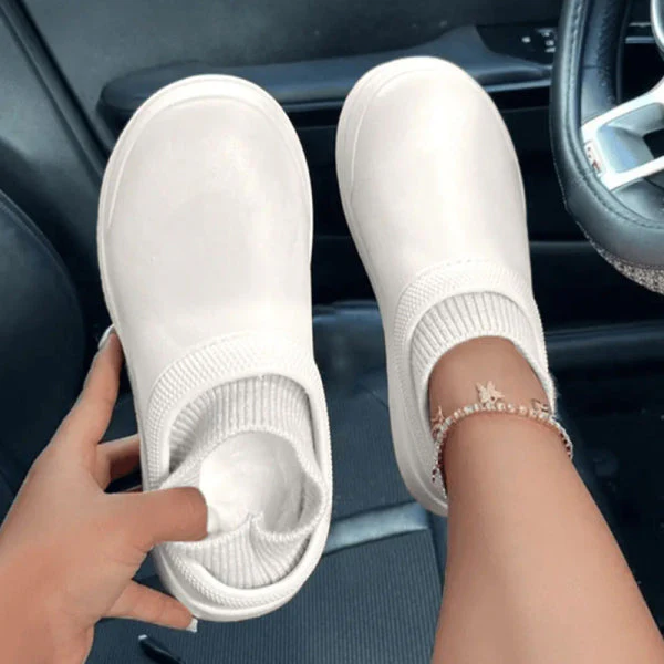 deanwangkt - White Casual Living Patchwork Solid Color Round Keep Warm Comfortable Flats Shoes - Deanwangkt