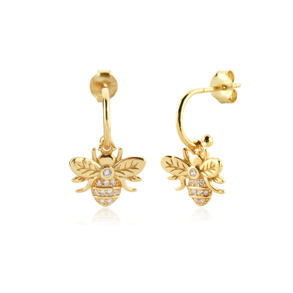 DEANWANGKT Sterling Silver Gold White Pink Enamel Smile Drop Earring Black Clips Pendiente Spring Summer Jewelry For Women Gift - Deanwangkt