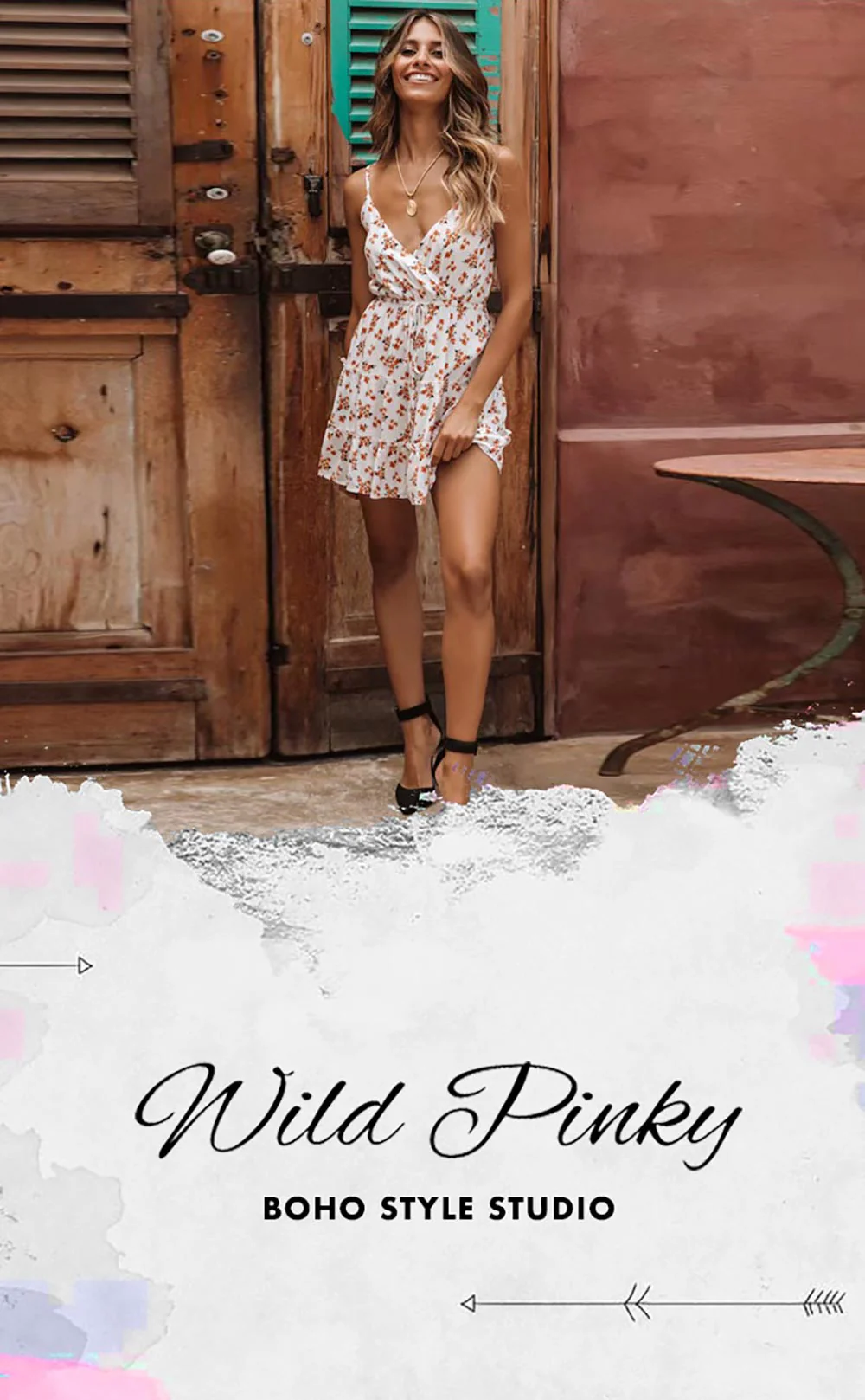 deanwangkt Casual Floral Print Short Mini Dress Women  Summer Holiday Sexy Backless Beach Dress Femme V-neck Dress Vestidos - Deanwangkt