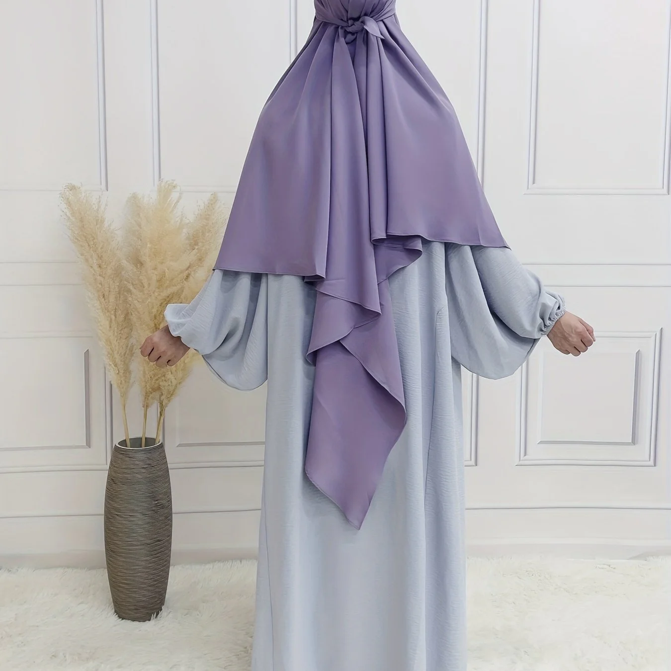 Modest Islamic Solid Khimar, Elegant Solid Hijab, Women's Clothing - Deanwangkt