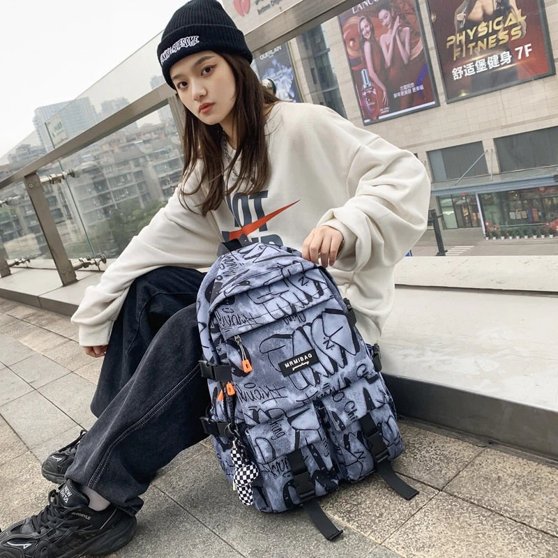 School Bag Male Student Shoulders Large Capacity Couple Backpack Fashion Cool Backpack Female College Teen Computer Bag Mochila - Deanwangkt