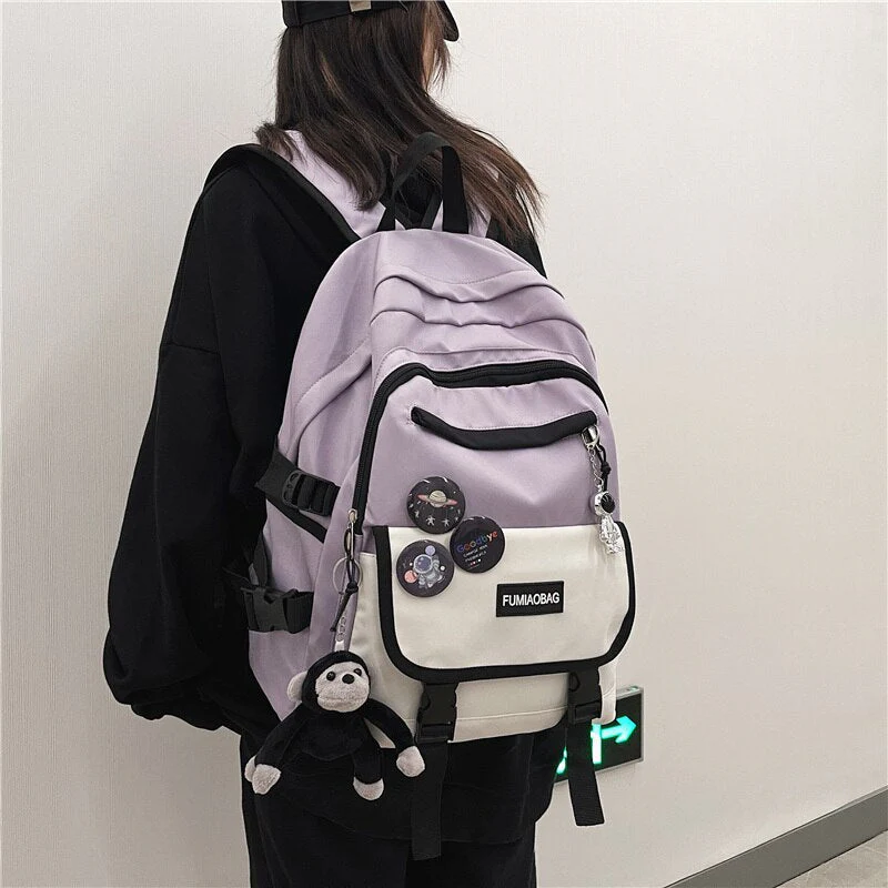 BACK TO SCHOOL  Fashion Men Mochila Black Laptop Backpack Girls Canvas Bagpack High Capacity Teenage Student Schoolbag  Women Travel Bag - Deanwangkt