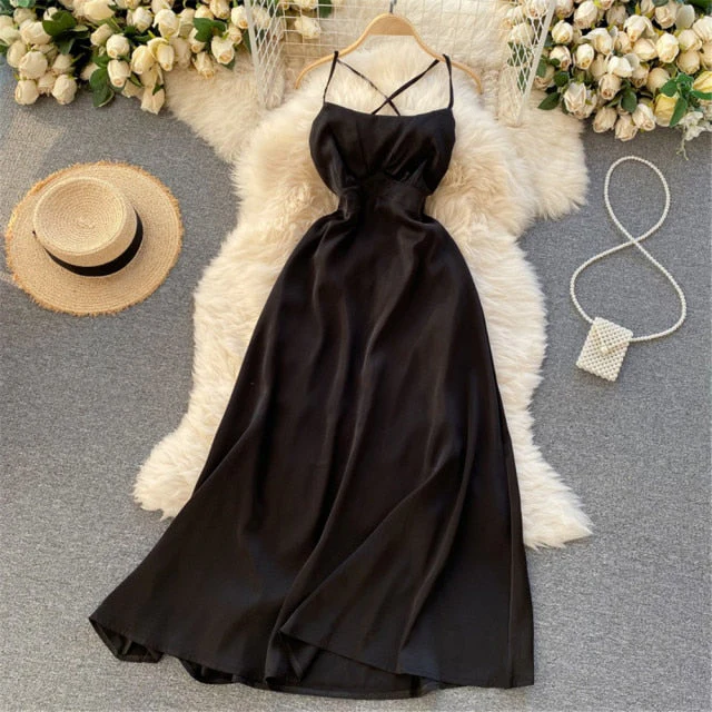 Women Sexy Satin Evening Dress Summer Off Shoulder High Waist Party Long Dresses Female Elegant Beach Robe Vestidos - Deanwangkt