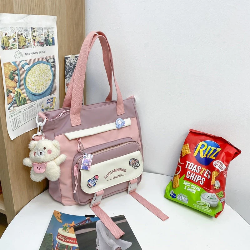 BACK TO SCHOOL  Fashion Women Backpack Cute Nylon Waterproof Set Bag Rucksack Teens Kawaii Bookbag for Girls Schoolbag Travel Mochila - Deanwangkt