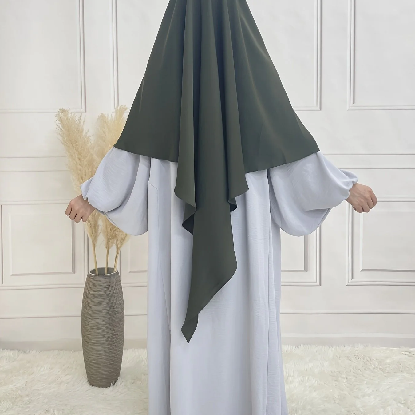 Modest Islamic Solid Khimar, Elegant Solid Hijab, Women's Clothing - Deanwangkt