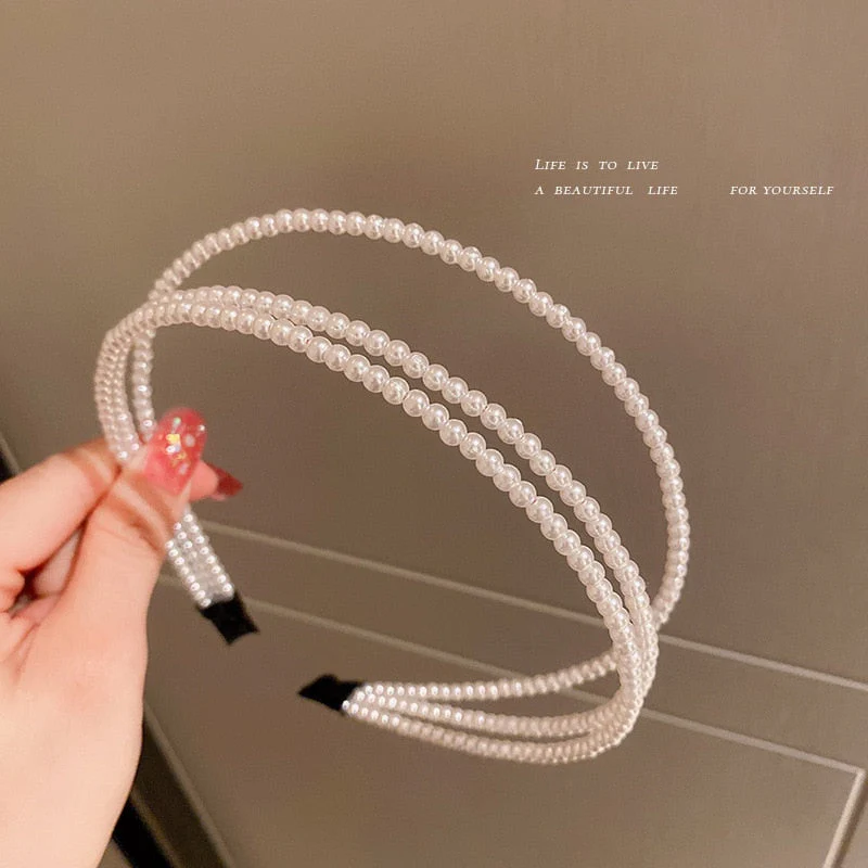 deanwangkt Hairbands New Luxury Big Pearl Bezel Women Girls Bow Sunflower Female Hair Hoops Hair Accessories Fashion Jewelry Headband - Deanwangkt