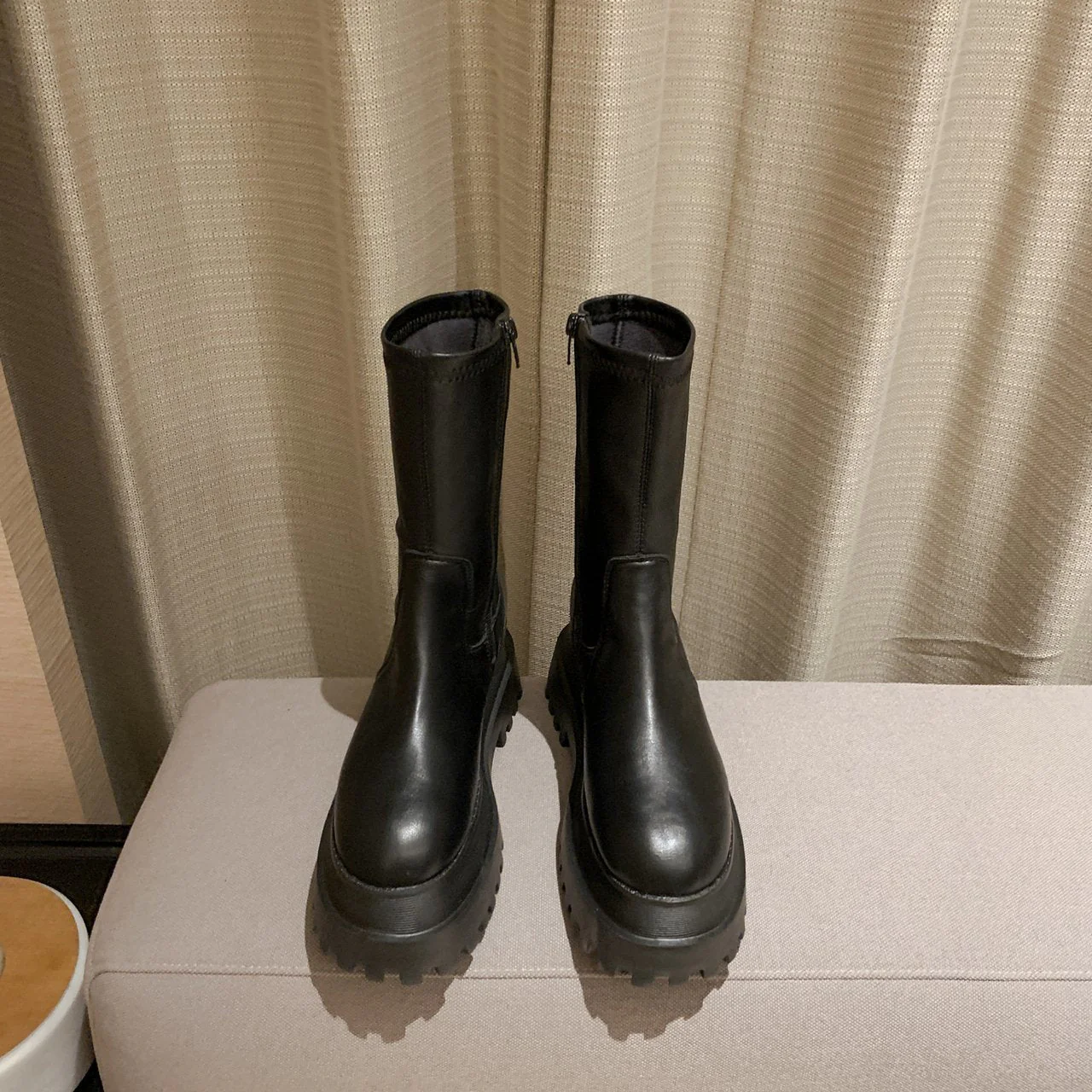 DEANWANGKT Christmas Gift  Fashion Women Boots Winter Heels Quality Long Comfort  Mujer Thigh High Boot Botas Mujer Zipper Knee-high Botas Para Mujer - Deanwangkt