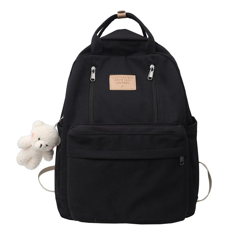 Back To School Winter Multifunction Double Zipper Women Backpack Teenager Girls Laptop Backpack Student Shoulder Bag Korean Style School Bag - Deanwangkt