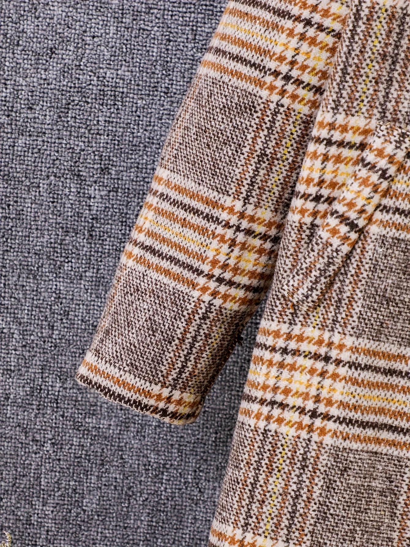 Girls Retro Plaid College Style Button Lapel Faux Woolen Jacket Overcoat, Autumn And Winter - Deanwangkt