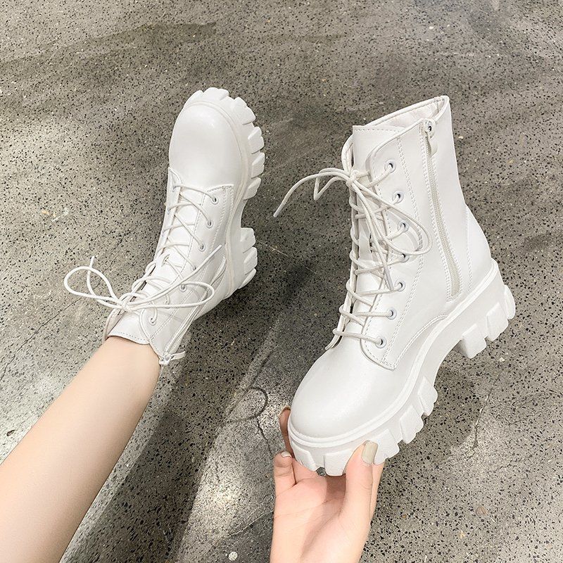 DEANWANGKT Christmas Gift New Thick-soled Genuine Leather Women's Boots Fashion Zipper Convenient Short Boots Autumn Winter Warm Casual Women's Work Boots - Deanwangkt