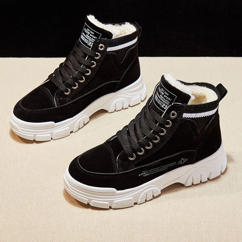 DEANWANGKT Ladies Casual Shoes Lace-Up Fashion Sneakers Platform Snow Boots Winter Women Boots Warm Plush Women's Shoes  Zapatos De Mujer - Deanwangkt