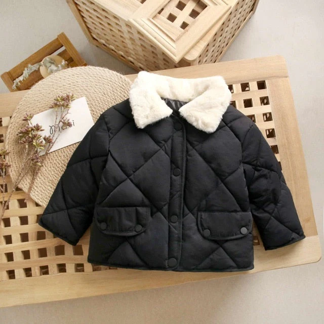 deanwangkt  New Winter Children's Warm Cotton Jackets Girls Clothes Kids&Babys Rabbit Fur Collar Coats Korean Style For Boys Outerwears - Deanwangkt