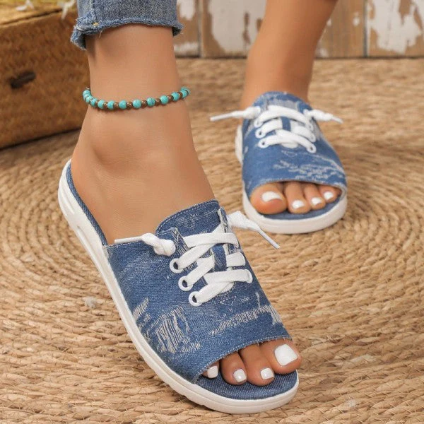 deanwangkt - Deep Blue Casual Patchwork Round Comfortable Shoes - Deanwangkt