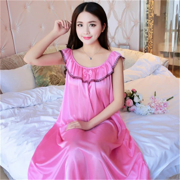 deanwangkt Hot Women Night Gowns Sleepwear Nightwear Long Sleeping Dress Luxury Nightgown Women Casual Night Dress Ladies Home Dressing - Deanwangkt