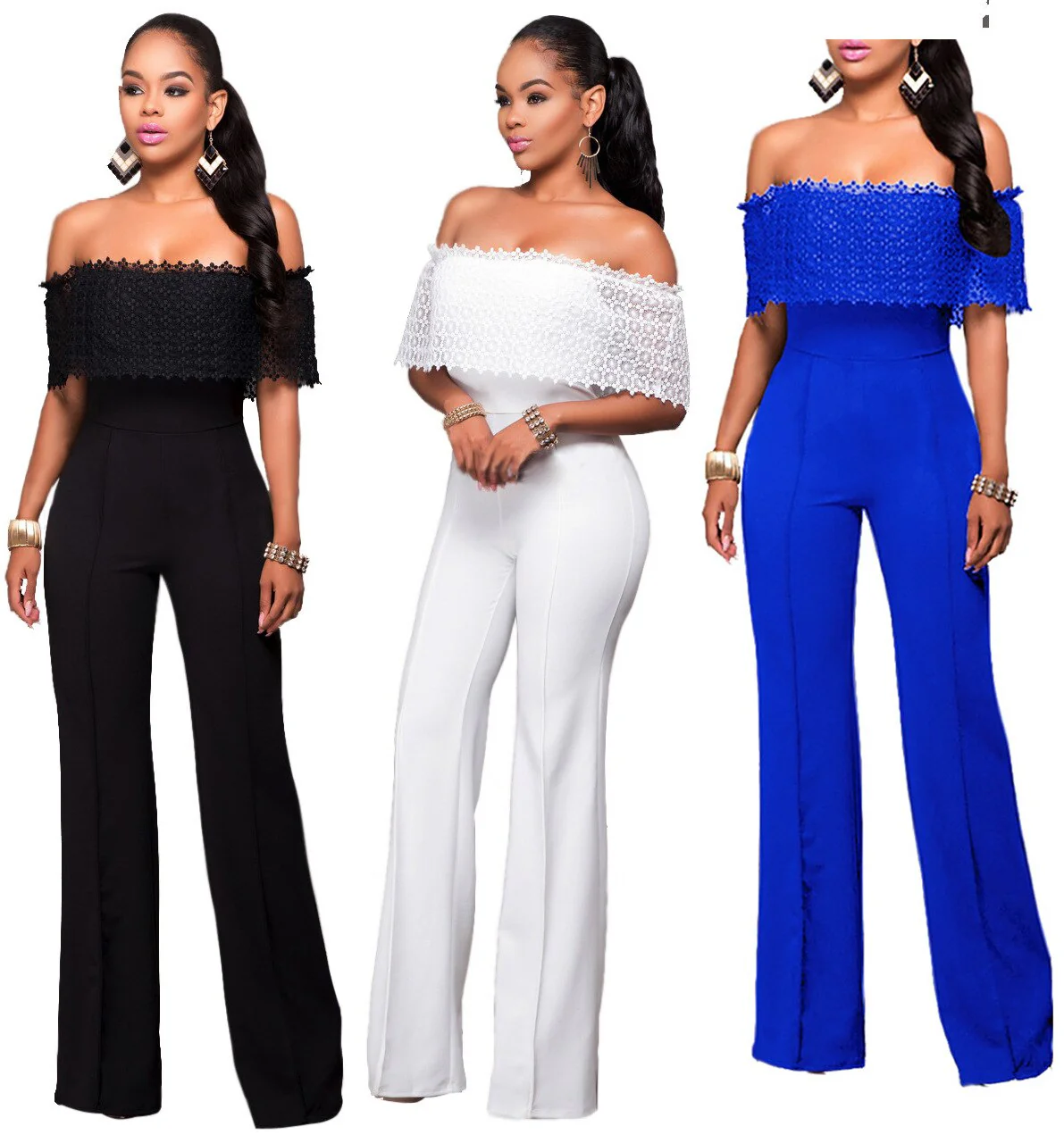 deanwangkt  Jumpsuit Women Overalls Party Lace Rompers White Bodysuit Long Sleeve V-neck Long Pants Y2k Elegant Autumn Spring Outfits Work - Deanwangkt