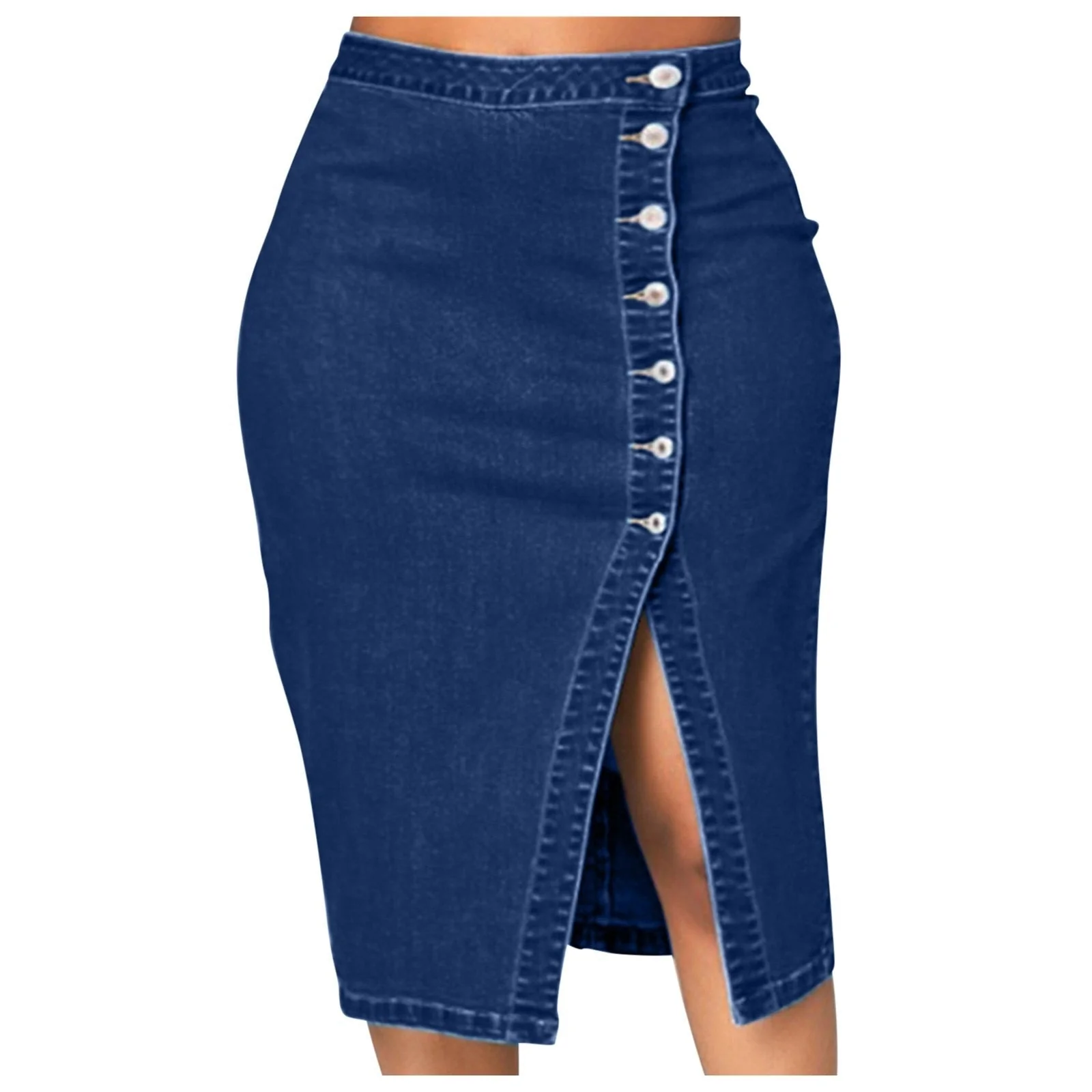 DEANWANGKT  Vintage Jeans Skirts Women Summer  New Style Split Ripped Fashionable Sexy Button Long Retro Old Bag Hip Skirt Denim Skirt - Deanwangkt