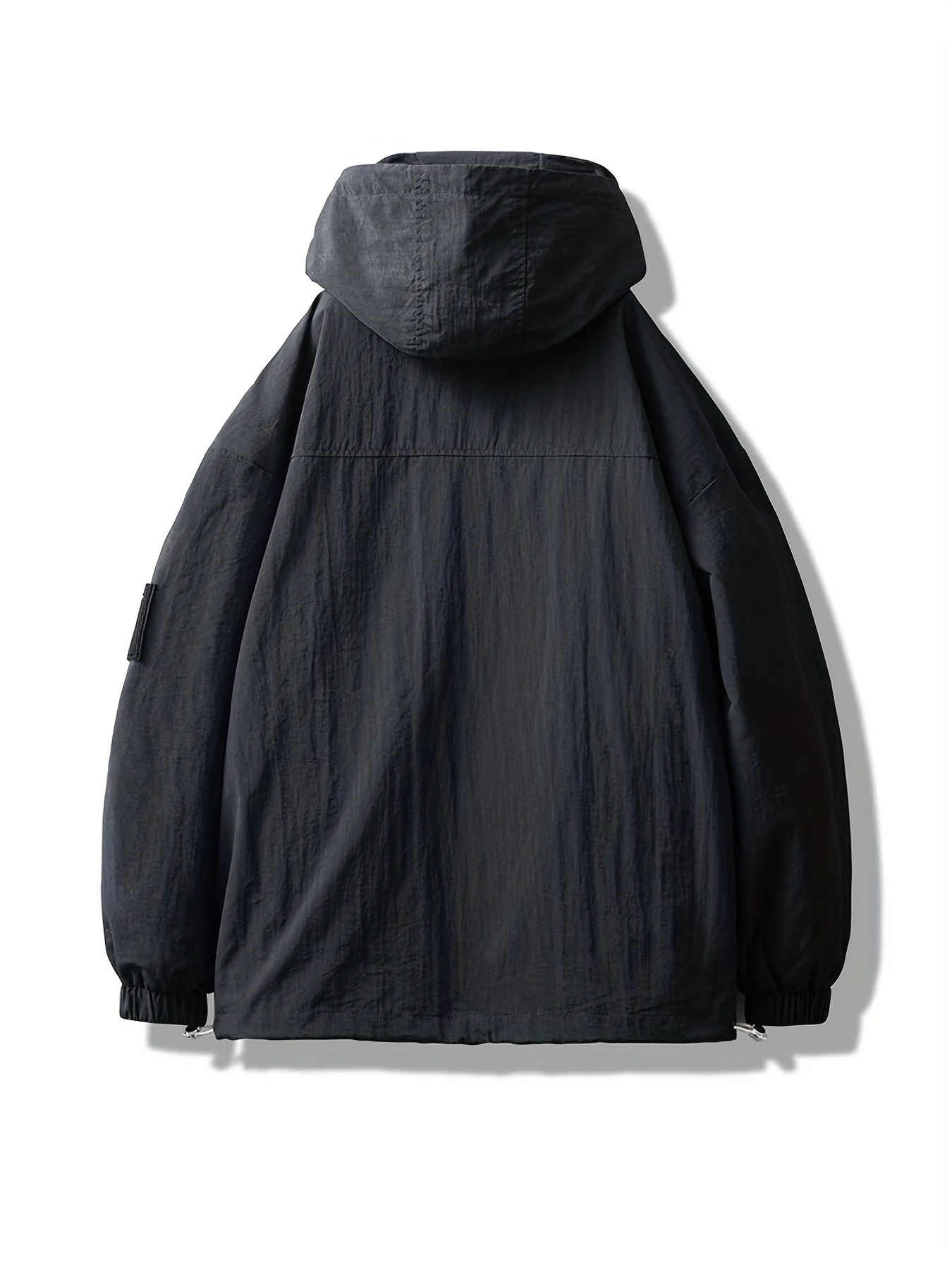 deanwangkt  Lightweight Hooded Windbreaker Jacket, Men's Casual Stand Collar Zip Up Nylon Jacket Coat For Spring Fall Outdoor Hiking Climbing Camping Cycling - Deanwangkt