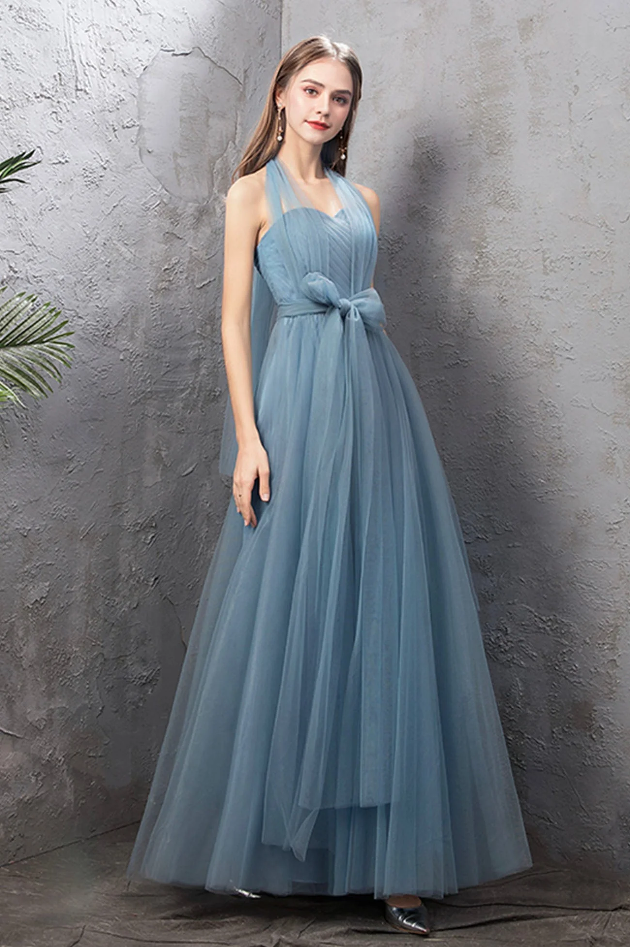 solvbao Blue Tulle Long Prom Dresses, Blue Tulle Bridesmaid Dresses - Deanwangkt