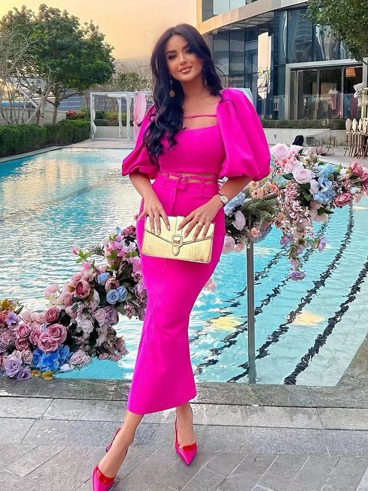 deanwangkt  Solid Short Top Women Short Puff Sleeve Blouse Female Streetwear Sexy Woman Top Y2k Fashion Square Neck Summer Blouses - Deanwangkt