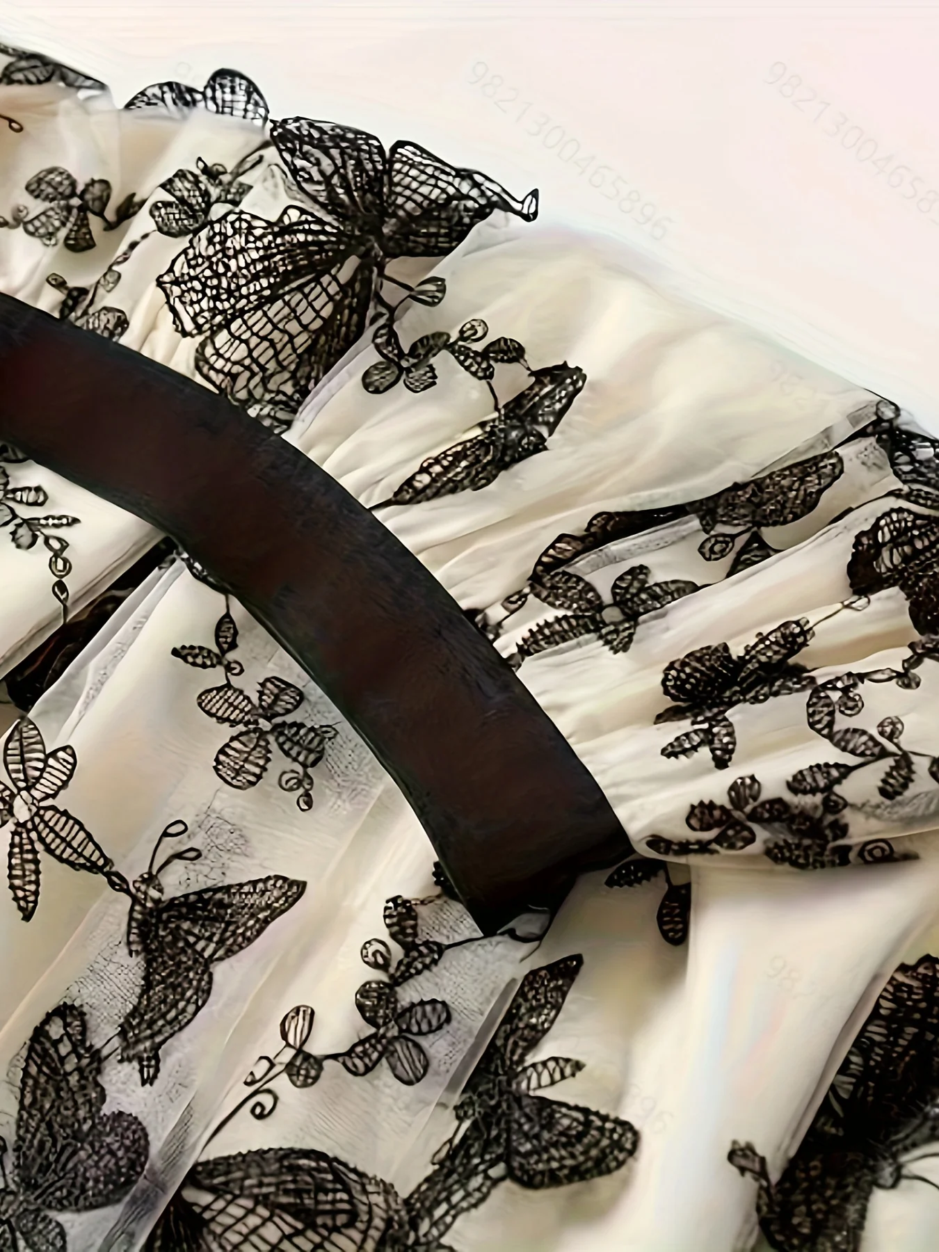 Butterfly Embroidered Midi Dress, Elastic Waist Vacation Casual Dress For Spring & Fall, Women's Clothing - Deanwangkt