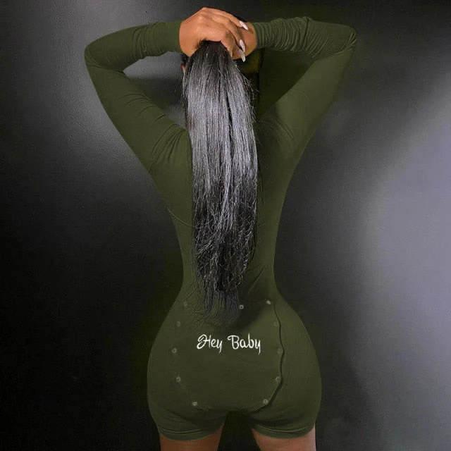 LANFIBEISI hirigin Women Autumn Winter Long Sleeve Letter Print Bodycon Sportswear Romper Playsuit Jumpsuit Fall Clothes Streetwear - Deanwangkt