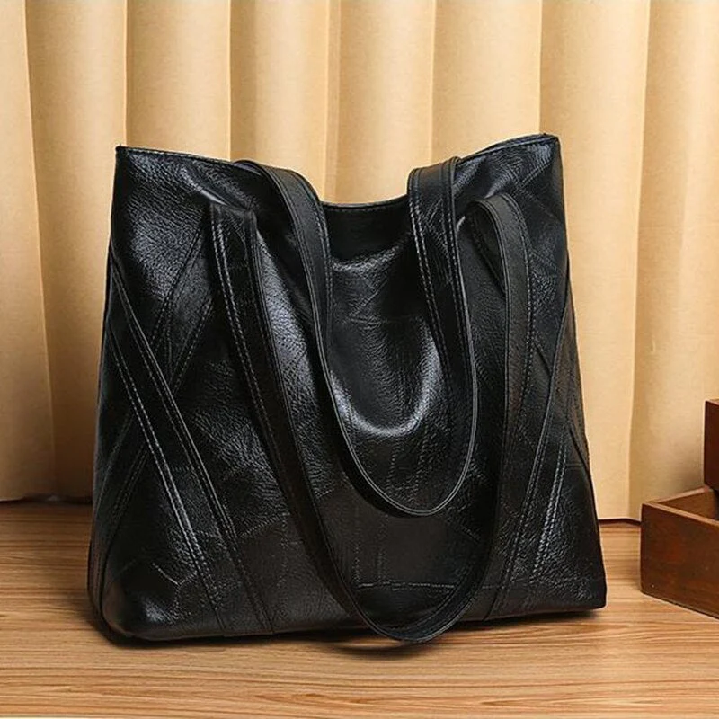 deanwangkt Women's Luxury Handbag New Fashion Women's Shoulder Bag Large Capacity Retro Soft Pu Leather High Quality Tote Bag for Women - Deanwangkt