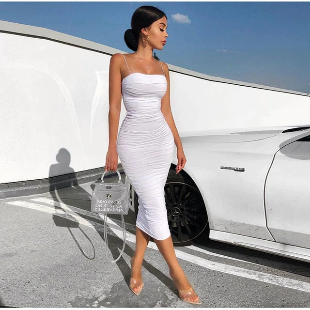 Women Bodycon Dress Female Lantern Sleeve Y2K Corset Chiffon Dresses Beach Vacation Outfit Sexy Party Mini White Dress Summer - Deanwangkt