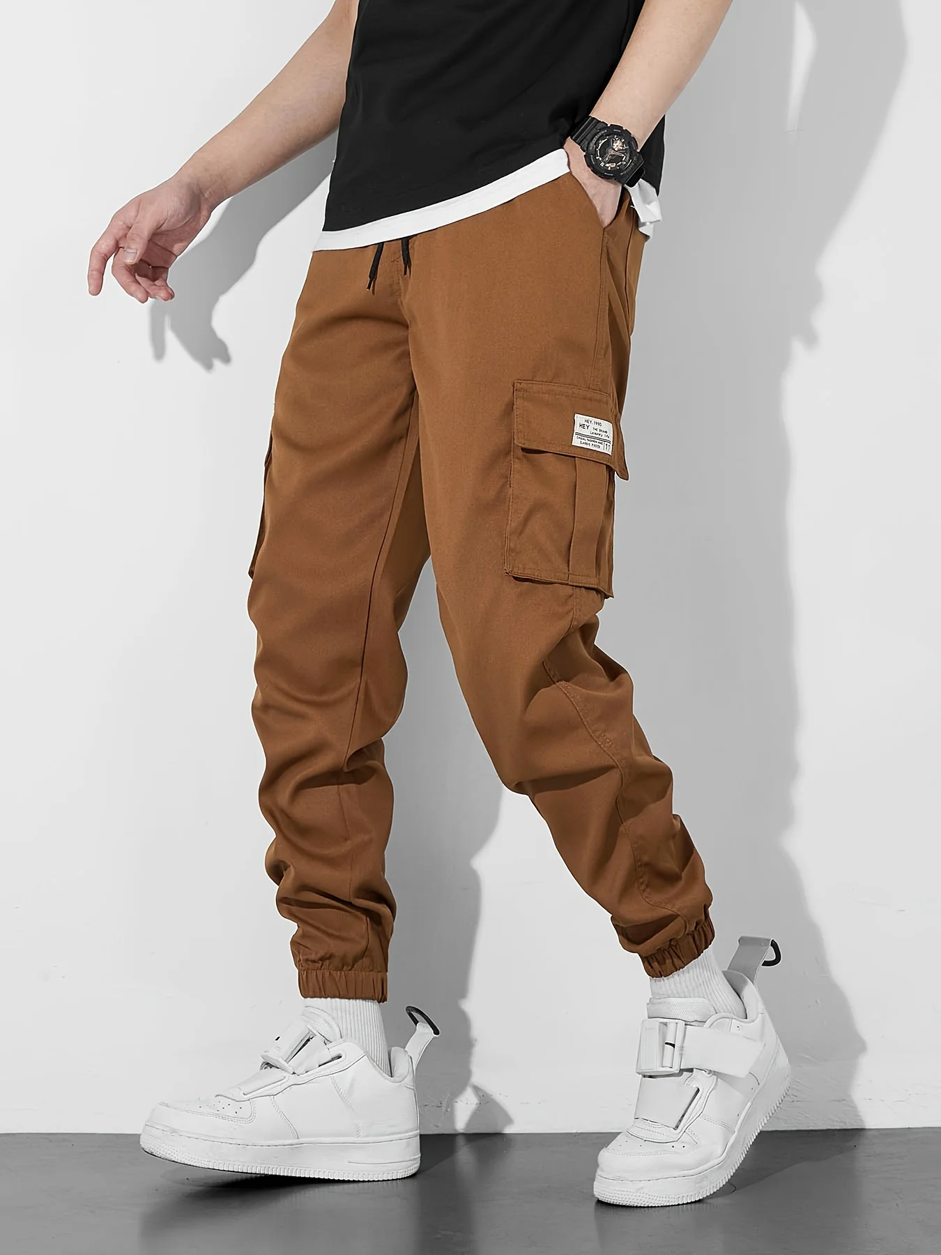 deanwangkt Classic Design Multi Flap Pockets Cargo Pants, Men's Casual Techwear Drawstring Cargo Pants Hip Hop Joggers For Autumn Summer Outdoor - Deanwangkt