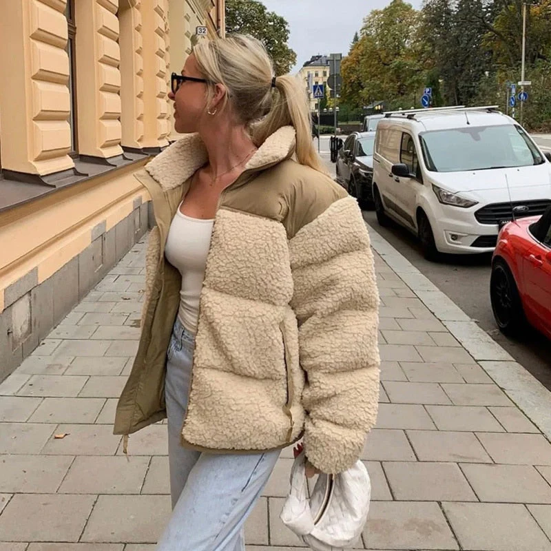 deanwangkt Thick Warm Teddy Jacket Women Winter Suede Fur Fleece Jacket Coat Faux Shearling Outerwear Coats Female Lamb Puffer Jackets Man - Deanwangkt