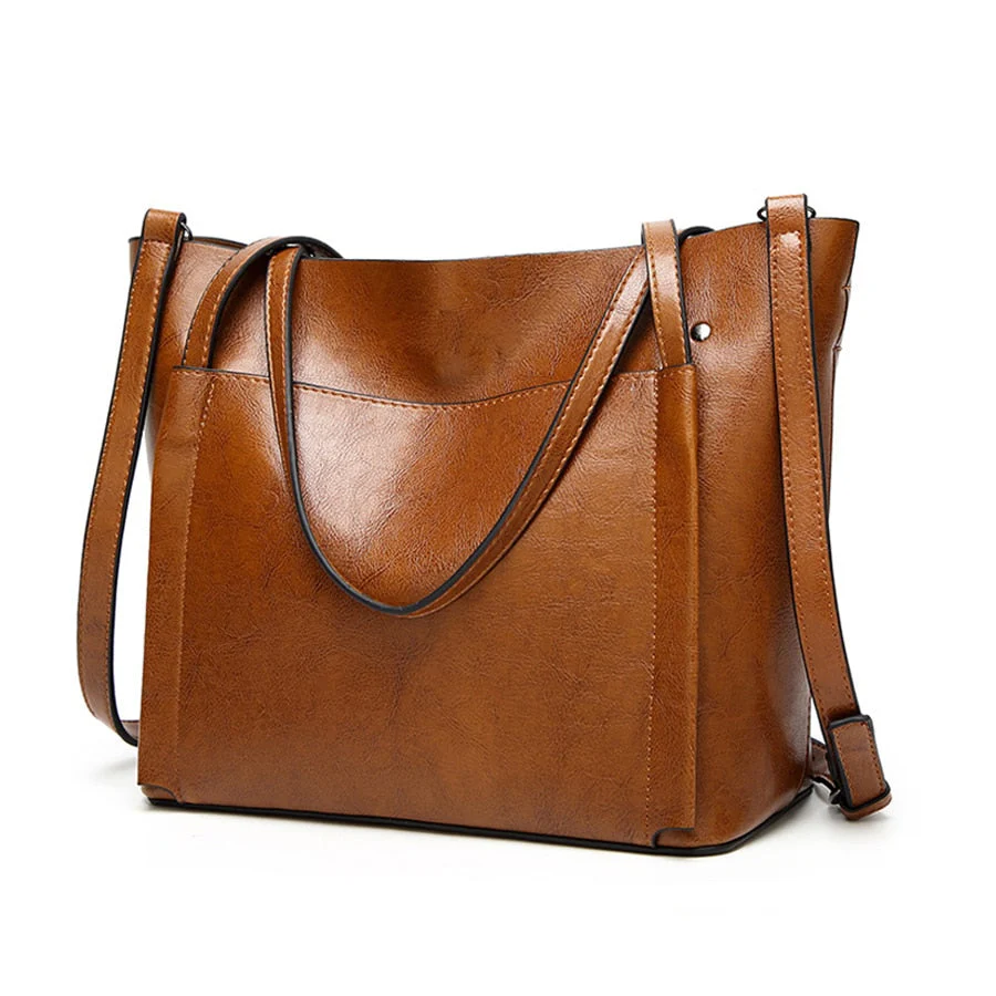 deanwangkt Women Leather Handbags Lady Large Tote Bag Female Pu High Quality Shoulder Bags for Woman Crossbody Bags for Women Clutch Purse - Deanwangkt