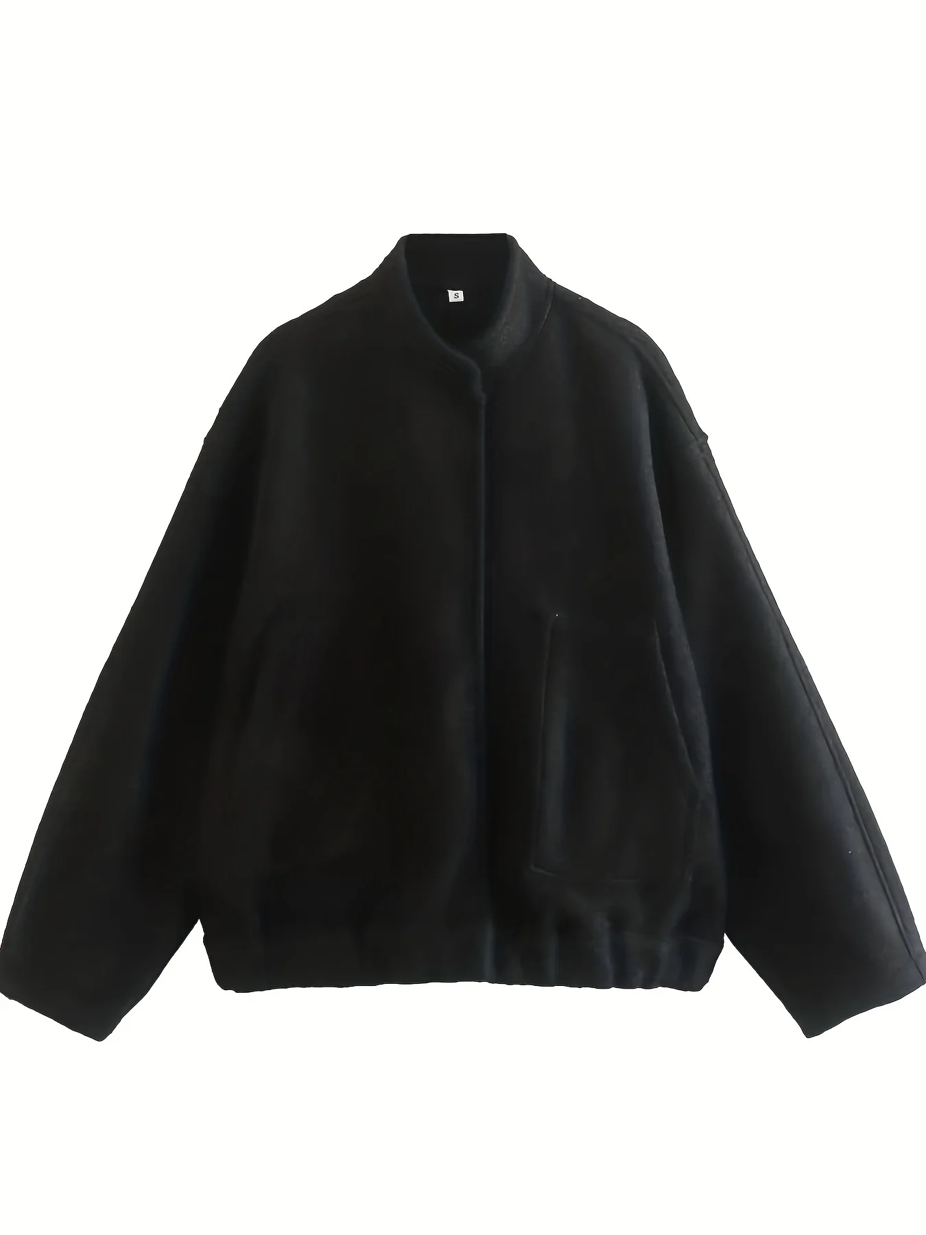 deanwangkt-1  Button Front Slant Pockets Jacket, Versatile Long Sleeve Jacket For Fall & Winter, Women's Clothing - Deanwangkt