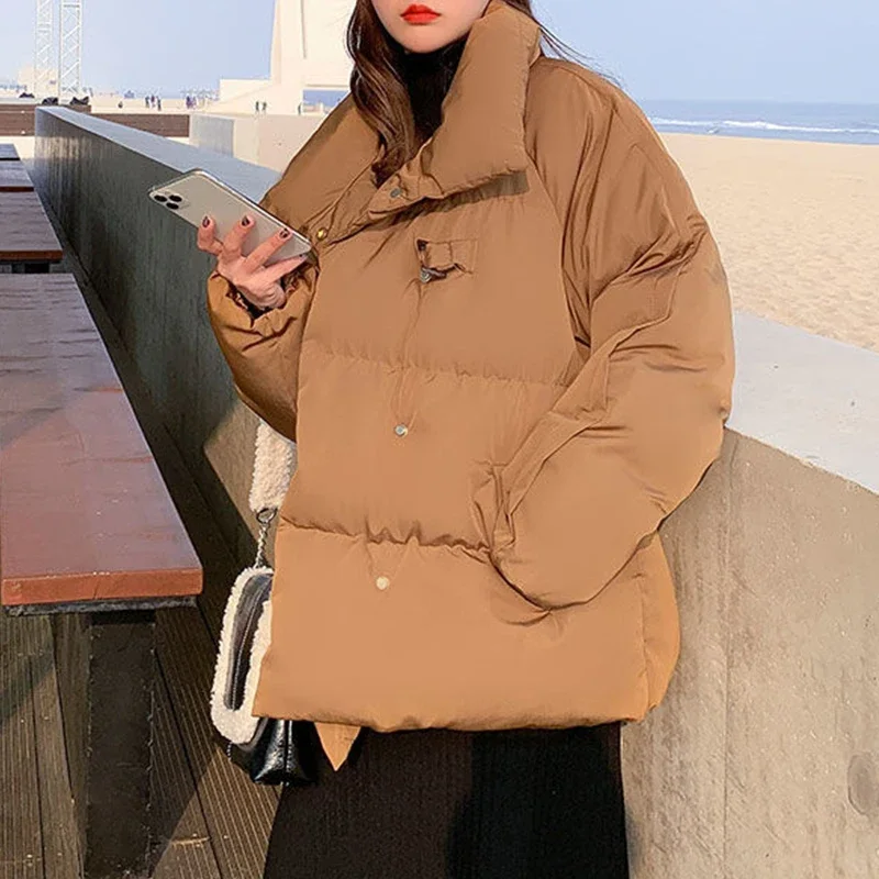deanwangkt Winter Parkas Puffer Jacket Women New Fall Thicken Warm Oversized Coats Korean Fashion Button Down Coat Hot Sale - Deanwangkt