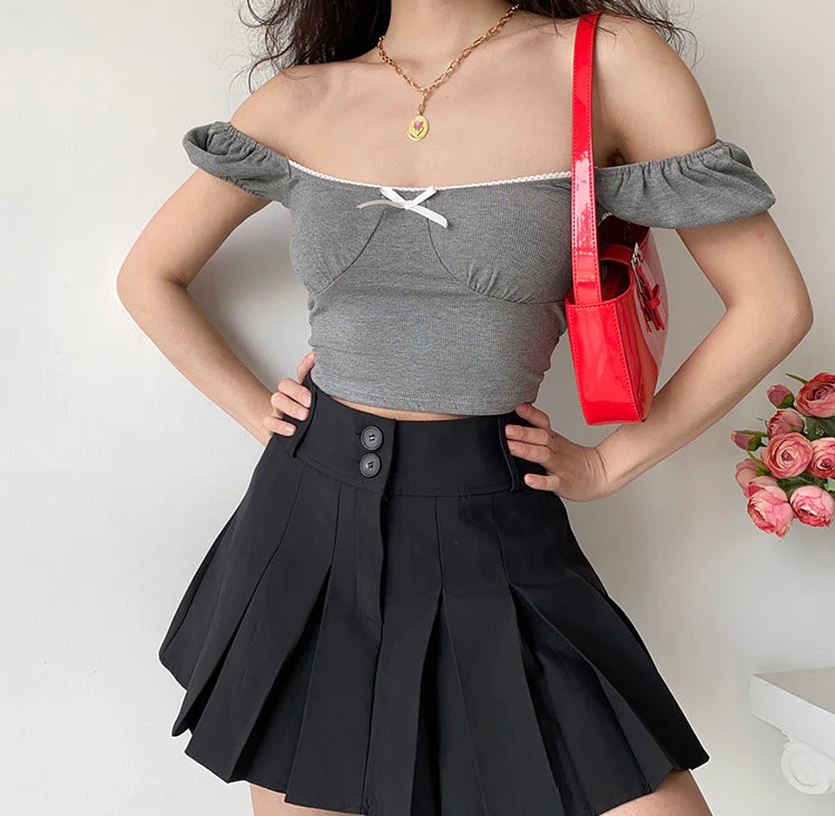 deanwangkt - Campus Drama Button Pleated Skirt - Deanwangkt