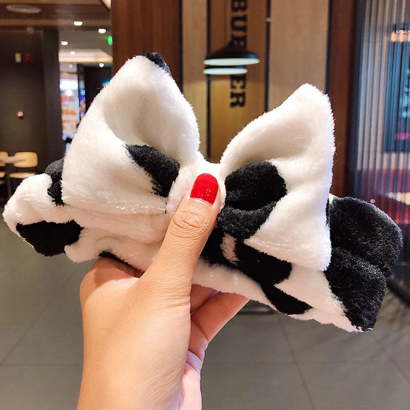 Wash Face Hair Holder Hairbands Soft Warm Coral Fleece Bow Animal Ears Headband For Women Girls Turban Fashion Hair Accessories - Deanwangkt