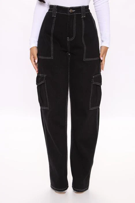 deanwangkt Winter New Woman High Waist Loose Jeans Fashion Casual Multi-pocket Wide Leg Pants Street Trendy Baggy Jeans S-XL Drop Ship - Deanwangkt