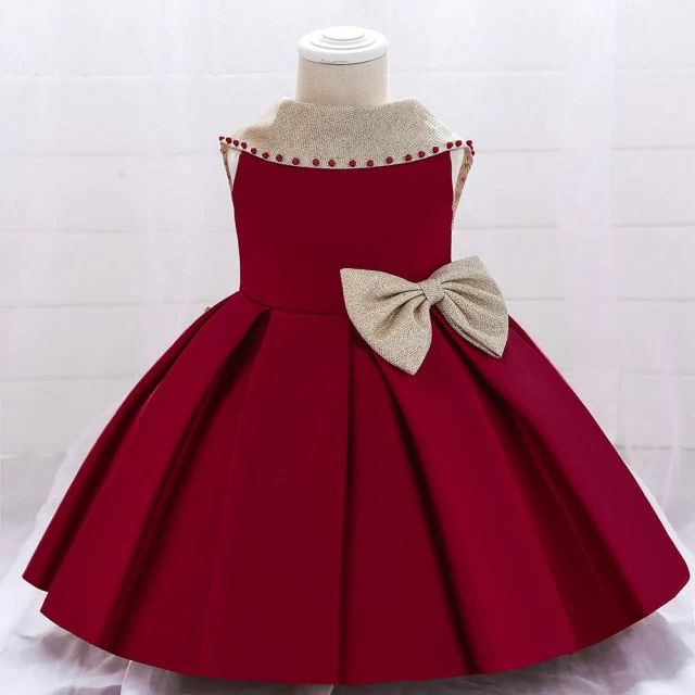 Infant Baby Girl Dresses Girl Ball Gown Tutu Princess Dress Sequin Bow Baby Girl Dress 1st Birthday Wedding Party Dress - Deanwangkt