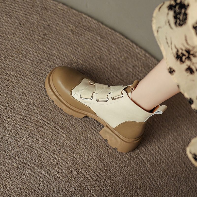 deanwangkt Winter Women Platform Ankle Chelsea Boots New Mid Heels Shoes Chunky Motorcycle Boots Party Designer Gladiator Pumps - Deanwangkt