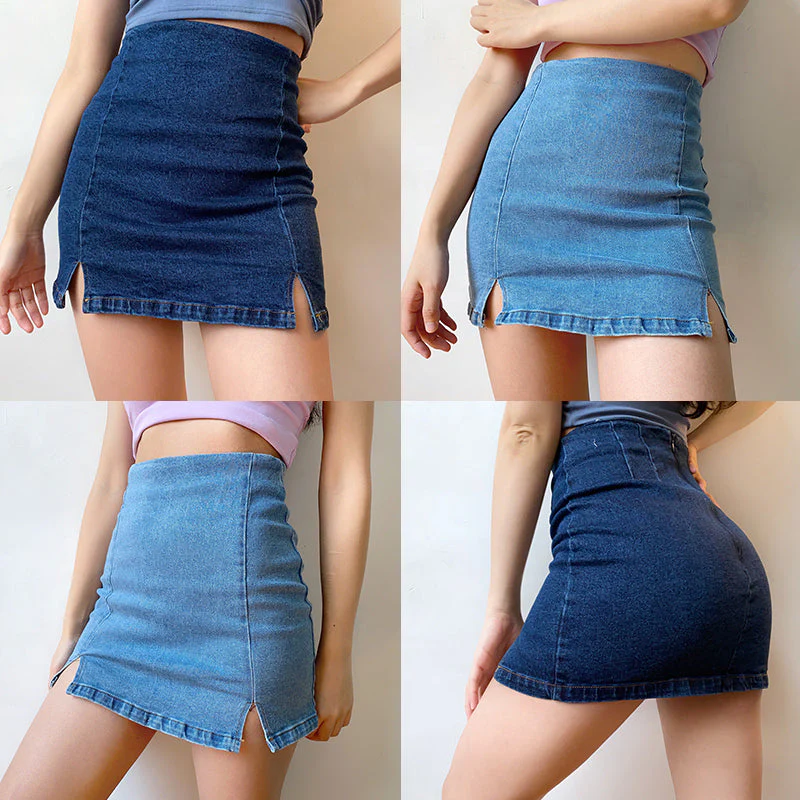 deanwangkt - Denim Split Skirt - Deanwangkt