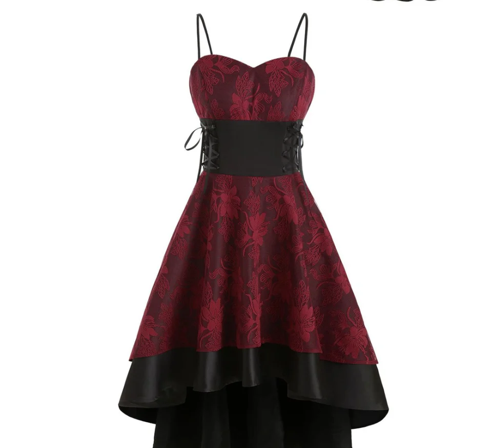 deanwangkt   Plus Size Halloween Dress Women Gothic Front Strappy Bat Print High Waist Mini Cami Dress Sleeveless Casual Dress Femme - Deanwangkt